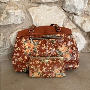 Patricia Nash Floral Brown Women's Bag Set